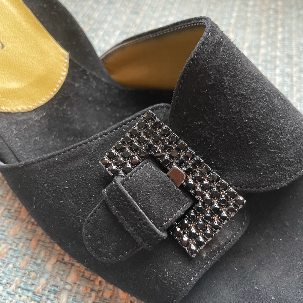 Taryn Rose Madison size 39.5 US9 Blk suede sandal - Picture 2 of 13